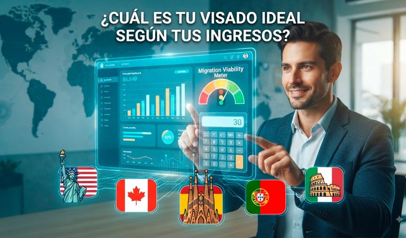 ¿Quieres saber cuál es el visado ideal según tus ingresos? Verifícalo en nuestra calculadora de viabilidad migratoria
